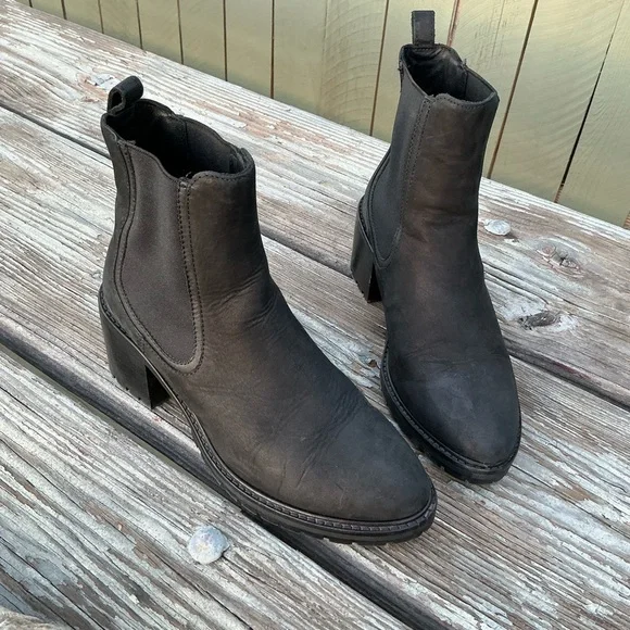 Thursday Boot Co Everyday Knockout Block Heel Boots Women Black Suede Leather